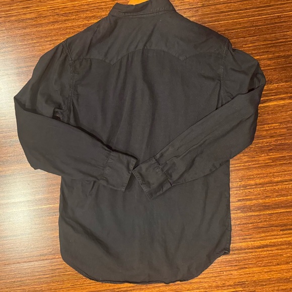 Double RL RRL Western Shirt Snap Button Down Long Sleeve Black Size Medium - Picture 5 of 8